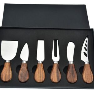 6-Piece Stainless Steel & Acacia Wood Cheese Knife Set  The Perfect Gift for Cheese Lovers