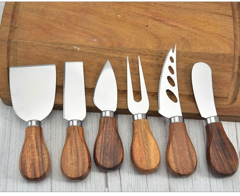 Featured image for '6-Piece Stainless Steel & Acacia Wood Cheese Knife Set  The Perfect Gift for Cheese Lovers'