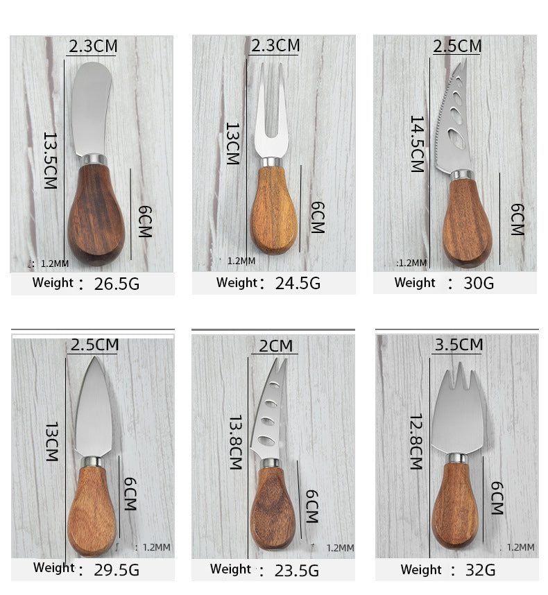 Featured image for '6-Piece Stainless Steel & Acacia Wood Cheese Knife Set  The Perfect Gift for Cheese Lovers'